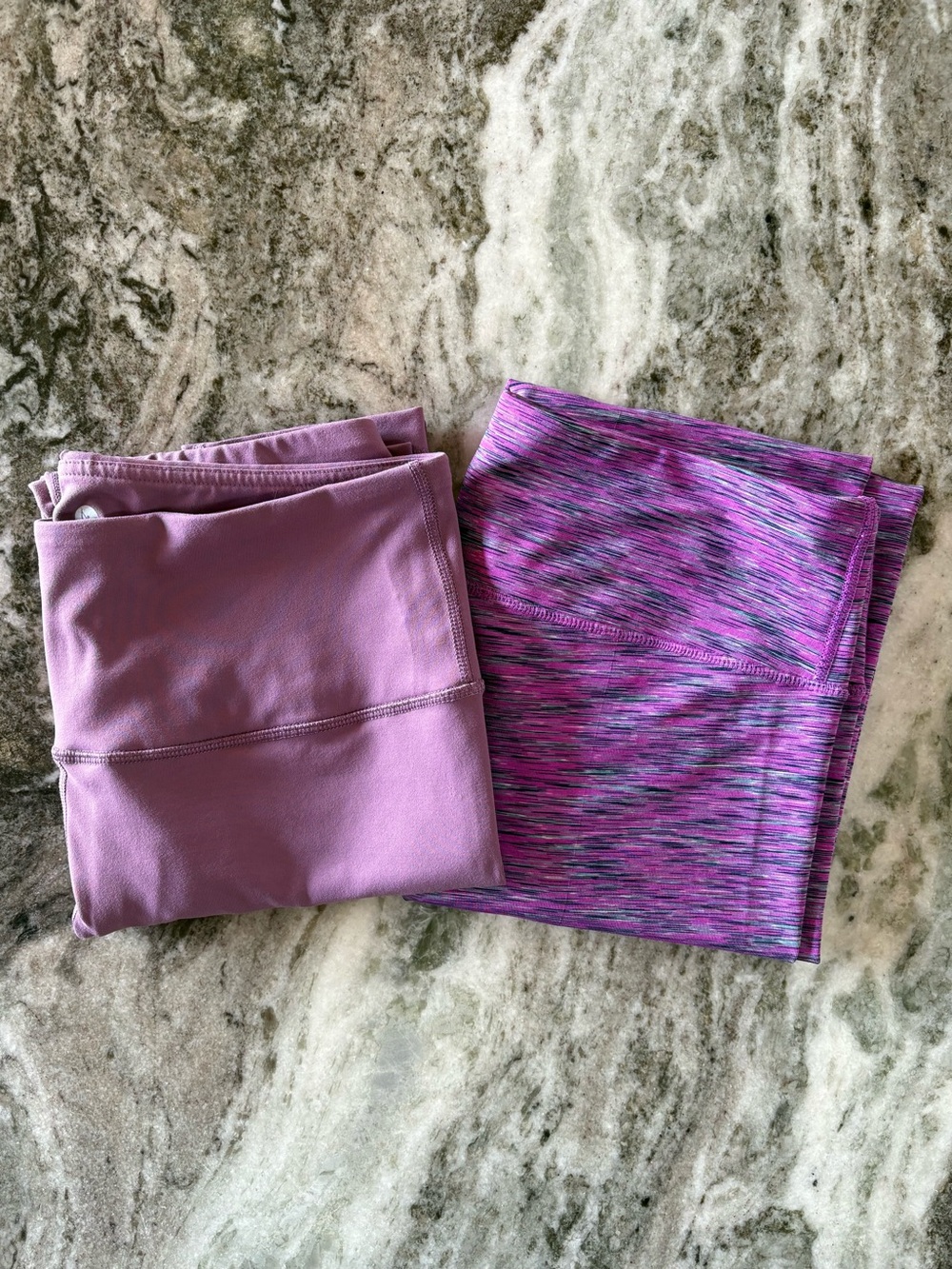 90 Degree—Purple and Pink Space Dye Leggings (Set of 2, Large)